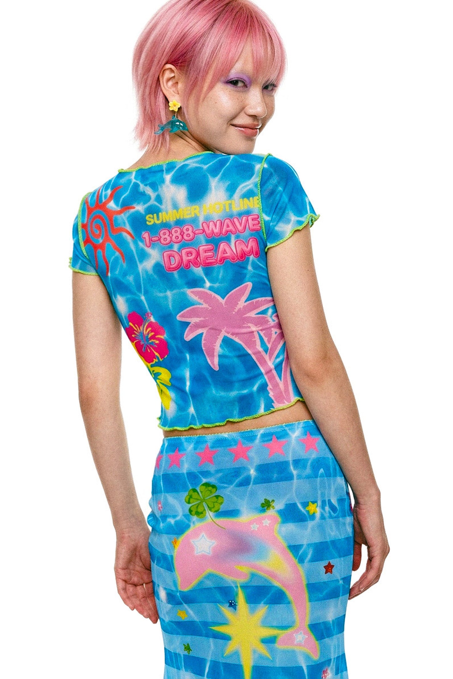 Dopamine Mesh Fishtail Skirt Set-Up
