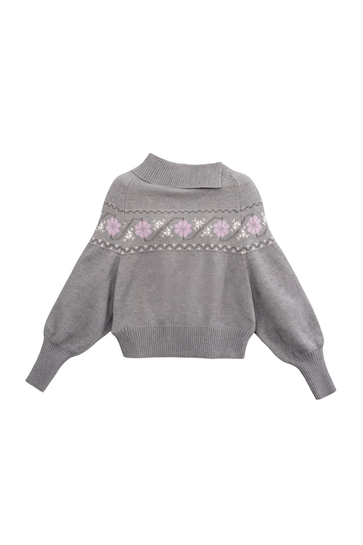 Fair Isle Jacquard Batwing Sweater