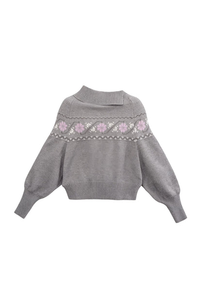 Fair Isle Jacquard Batwing Sweater
