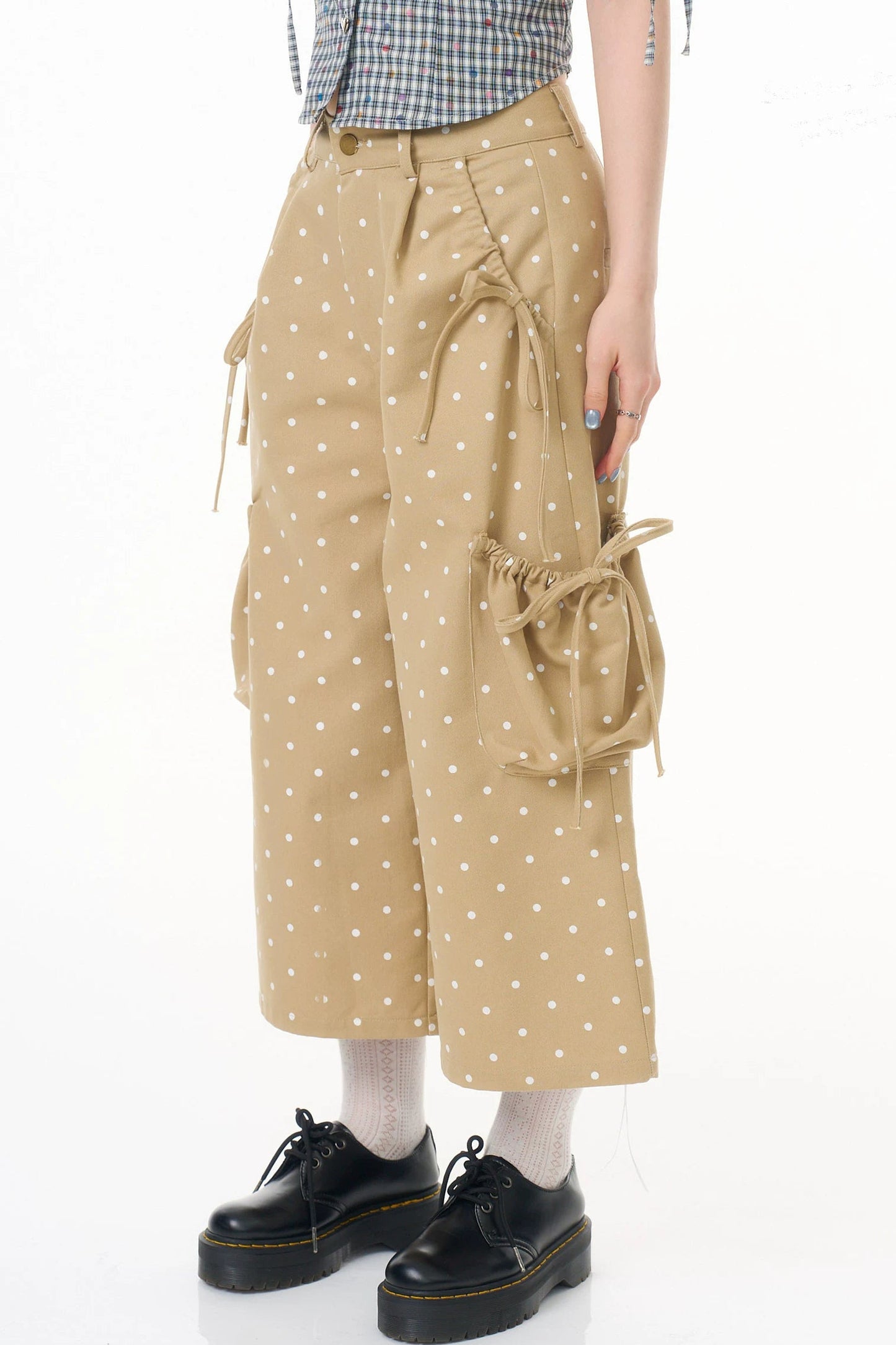 Retro Khaki Polka Dot Pants