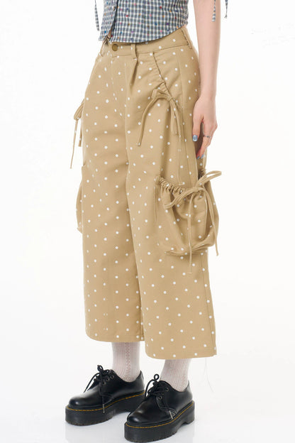 Retro Khaki Polka Dot Pants