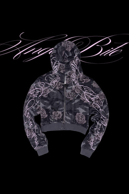 Rose Camouflage Denim Jacket