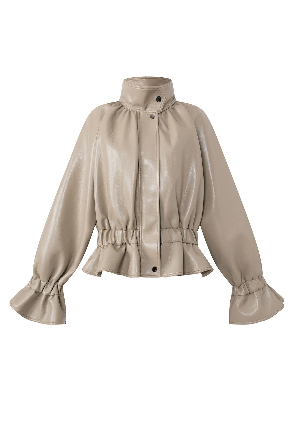 Ruffled Punk Leather Jacket