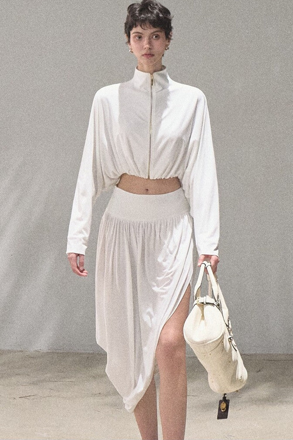 Cooling Batwing Sleeve Blouse and Skirt Set