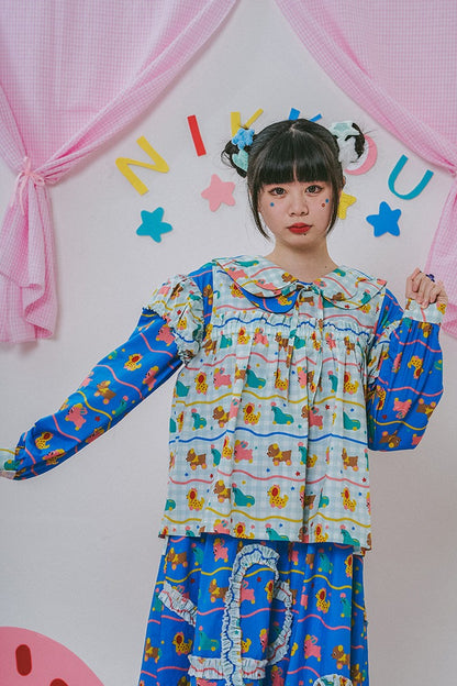Japanese Style Floral Print Vest