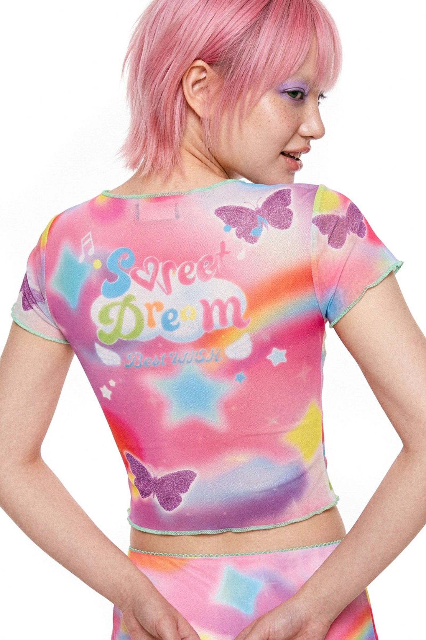 Dopamine Rainbow Mesh Dress