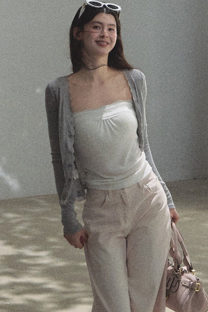 Linen Lace Off-Shoulder Top