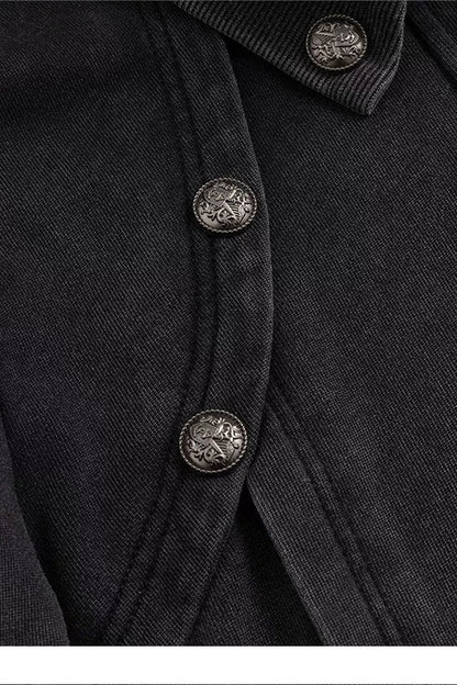 Distressed Knit Double Collar Jacket