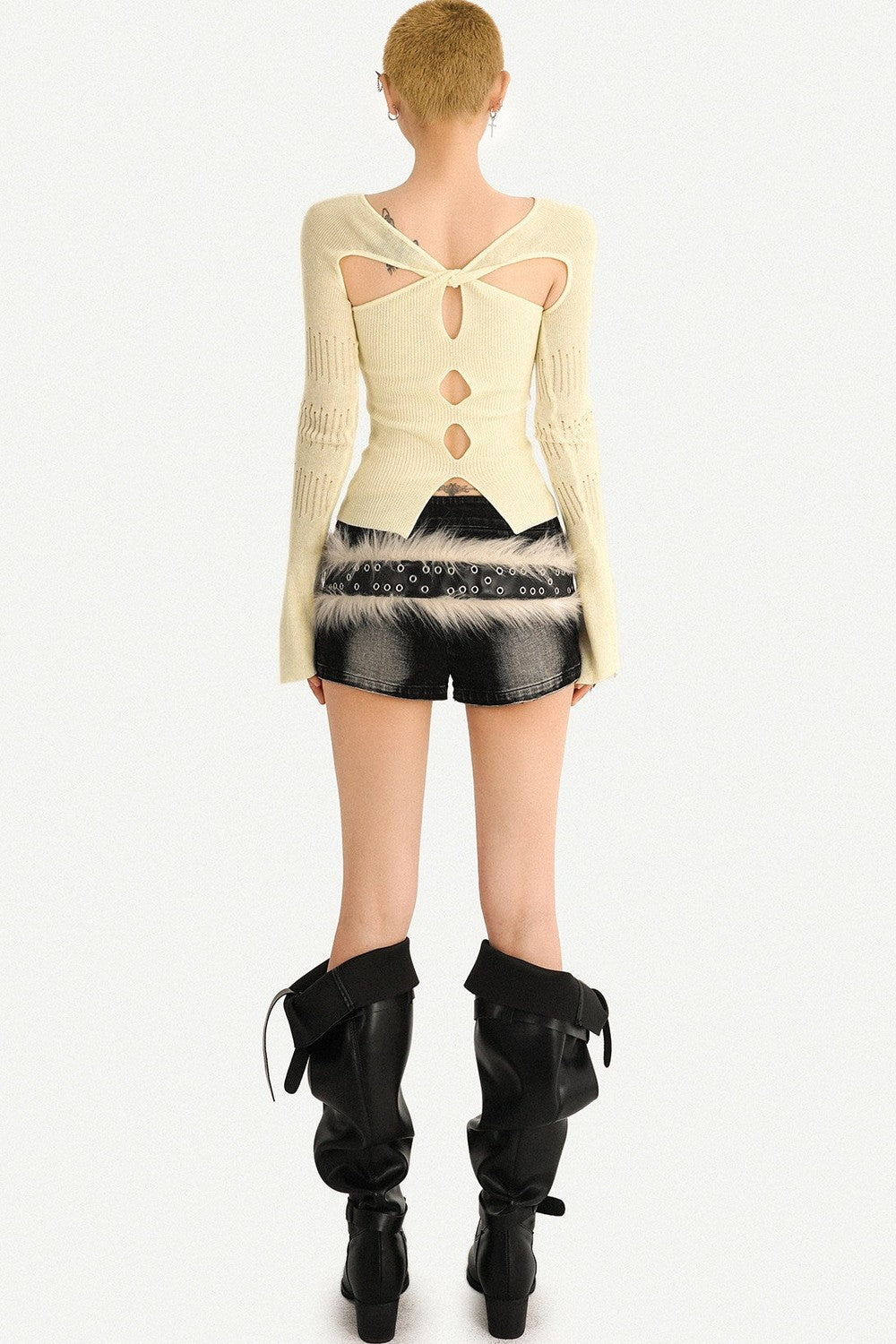 Twisted Hollow Knit Sweater