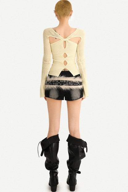 Twisted Hollow Knit Sweater