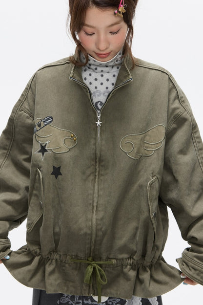 Beaded Quilted Green Jacket