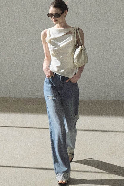 One-Shoulder Lyocell Wool Camisole