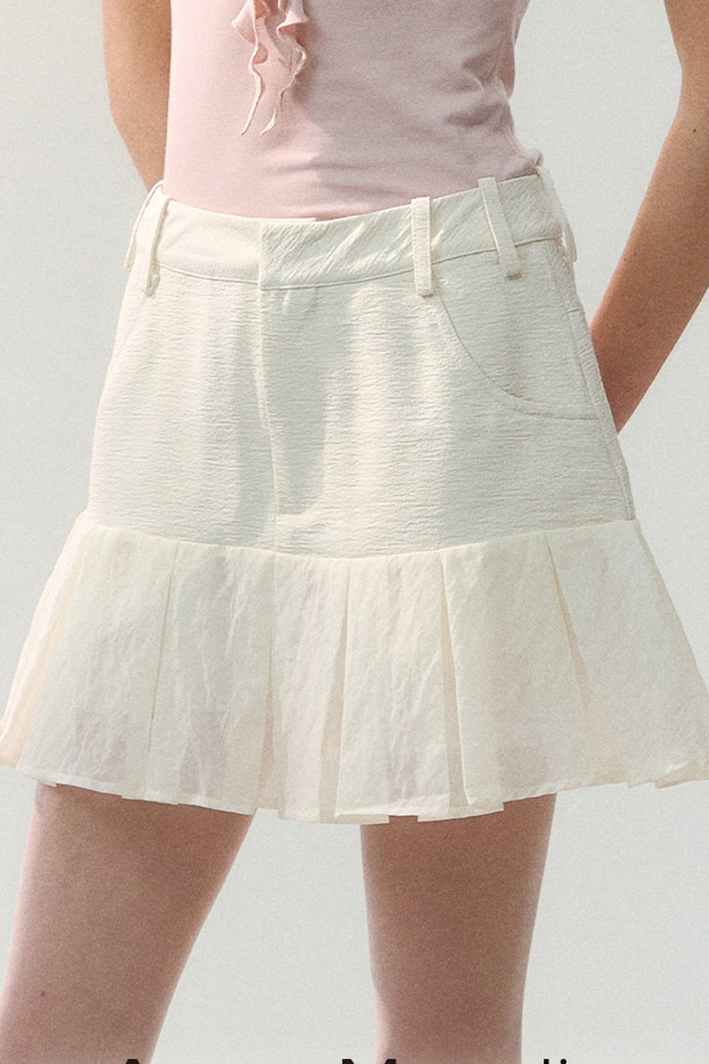 Textured Mesh Layered Mini Skirt