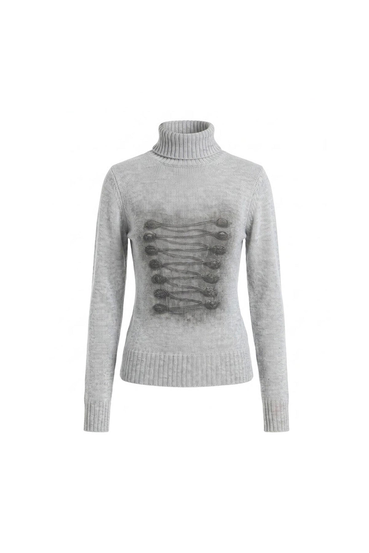 Pullover aus elastischem Strick mit Stehkragen und Palace-Print