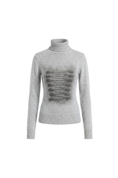 Pullover aus elastischem Strick mit Stehkragen und Palace-Print