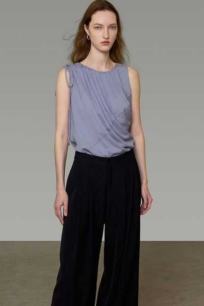 French Style Ruched Sleeveless Camisole
