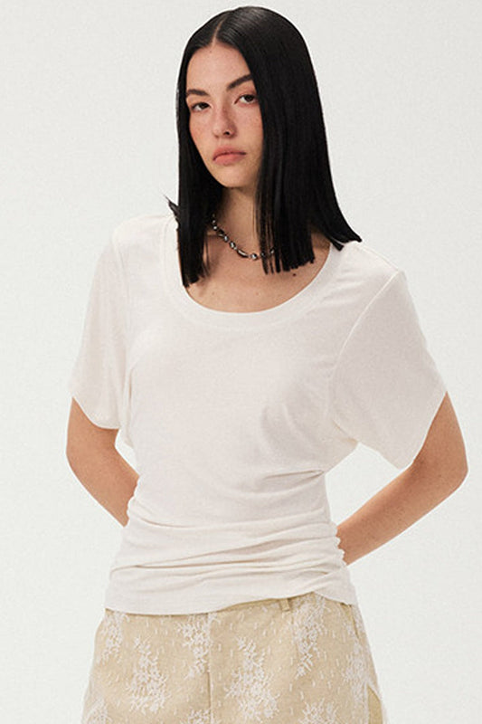Diddimodau Ruched Waist Knit Blouse