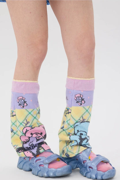 Bear Print Lace Socks