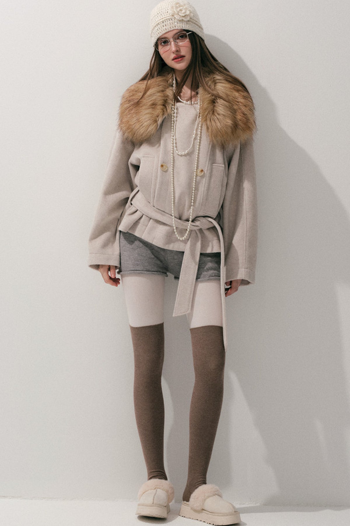 Fur Collar Wool Coat
