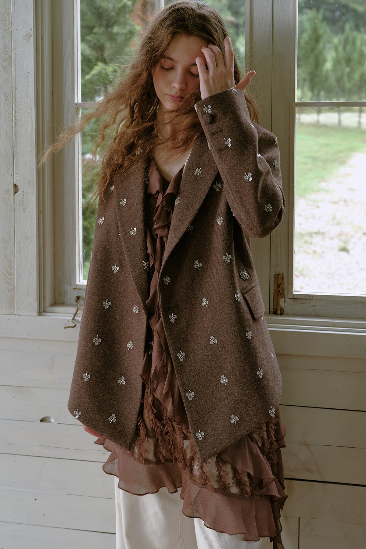 Beaded Woolen Blazer