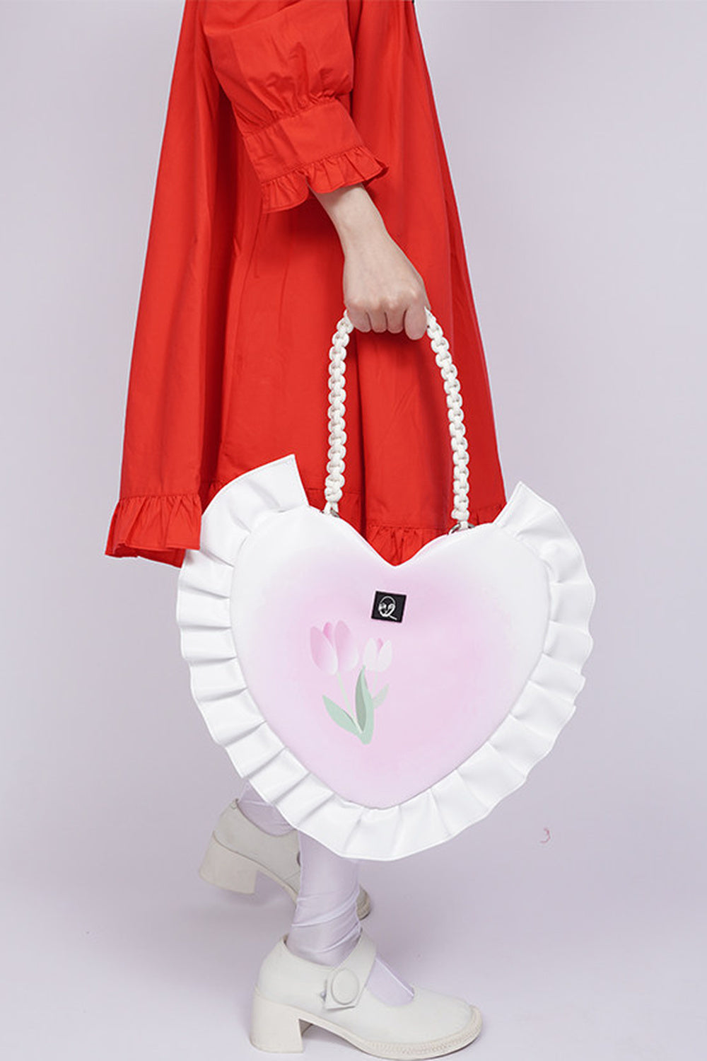 Tulip Heart Woven Crossbody Bag