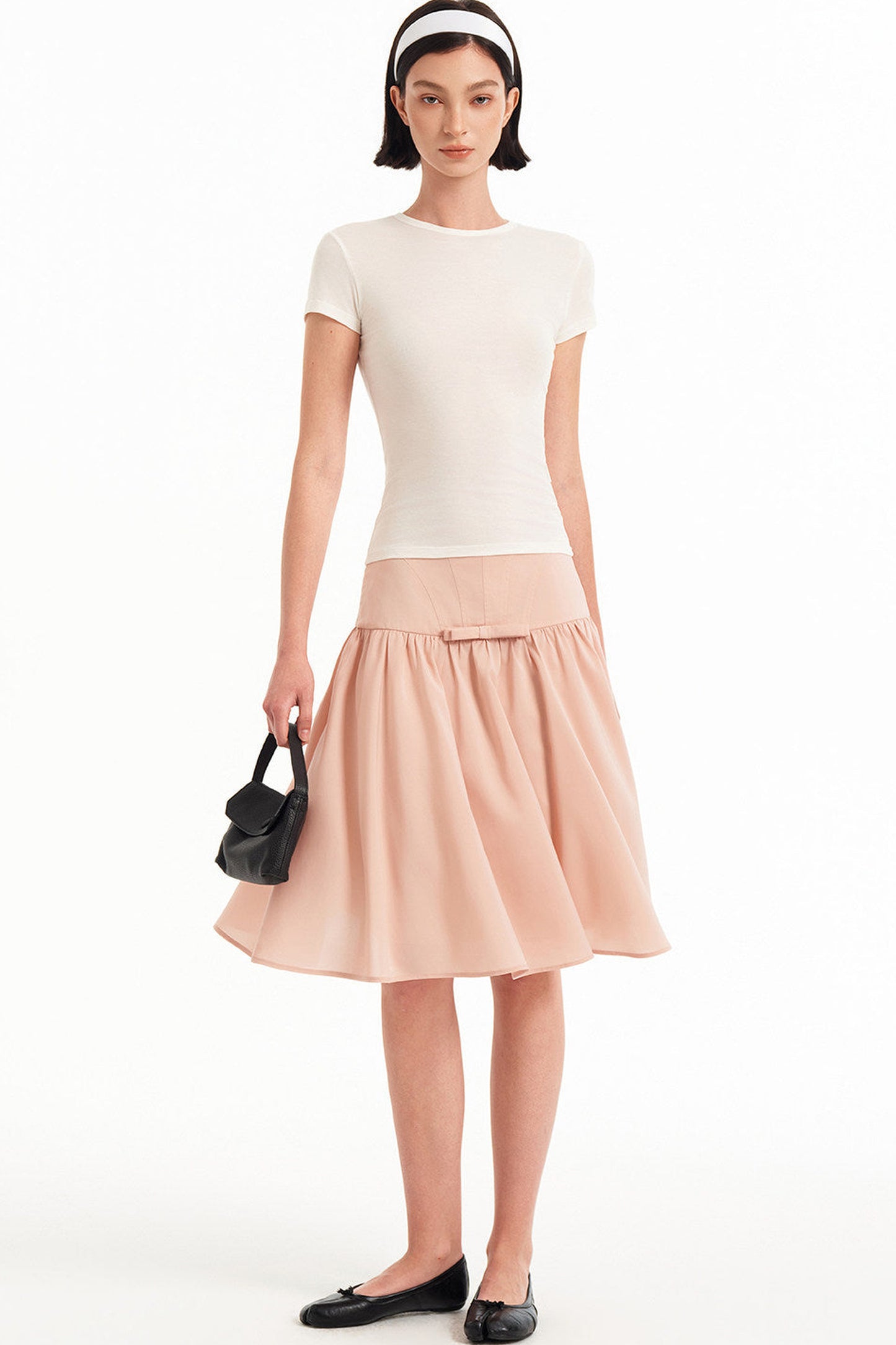 Acetate Fishbone Pleated Skirt