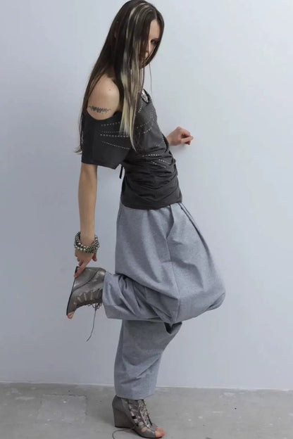 Retro Knit Harem Pants