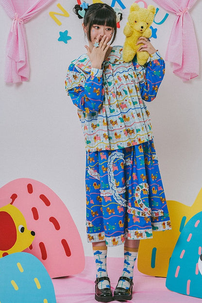 Japanese Style Floral Print Vest