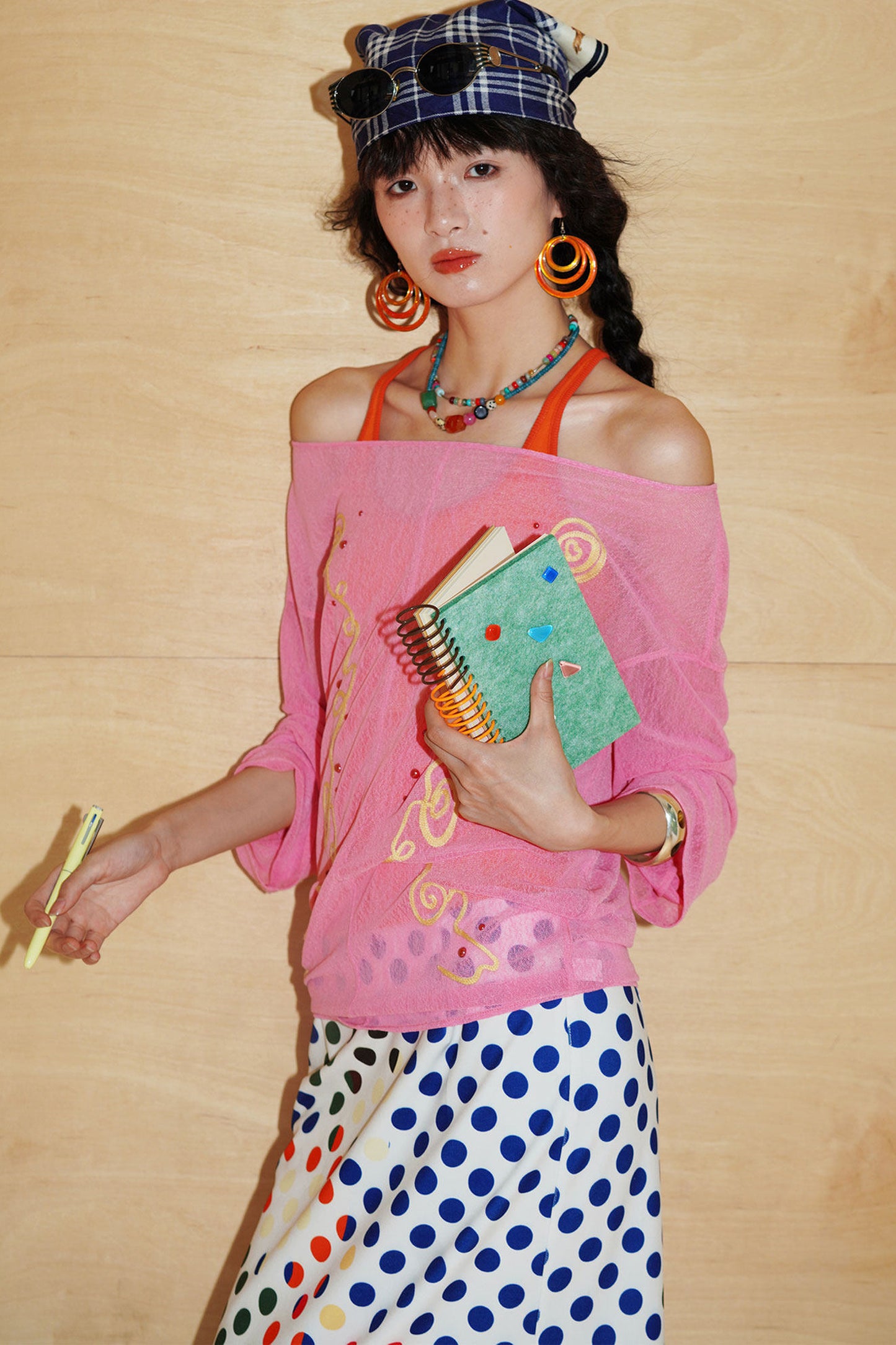 Textured Mesh Embroidery Top
