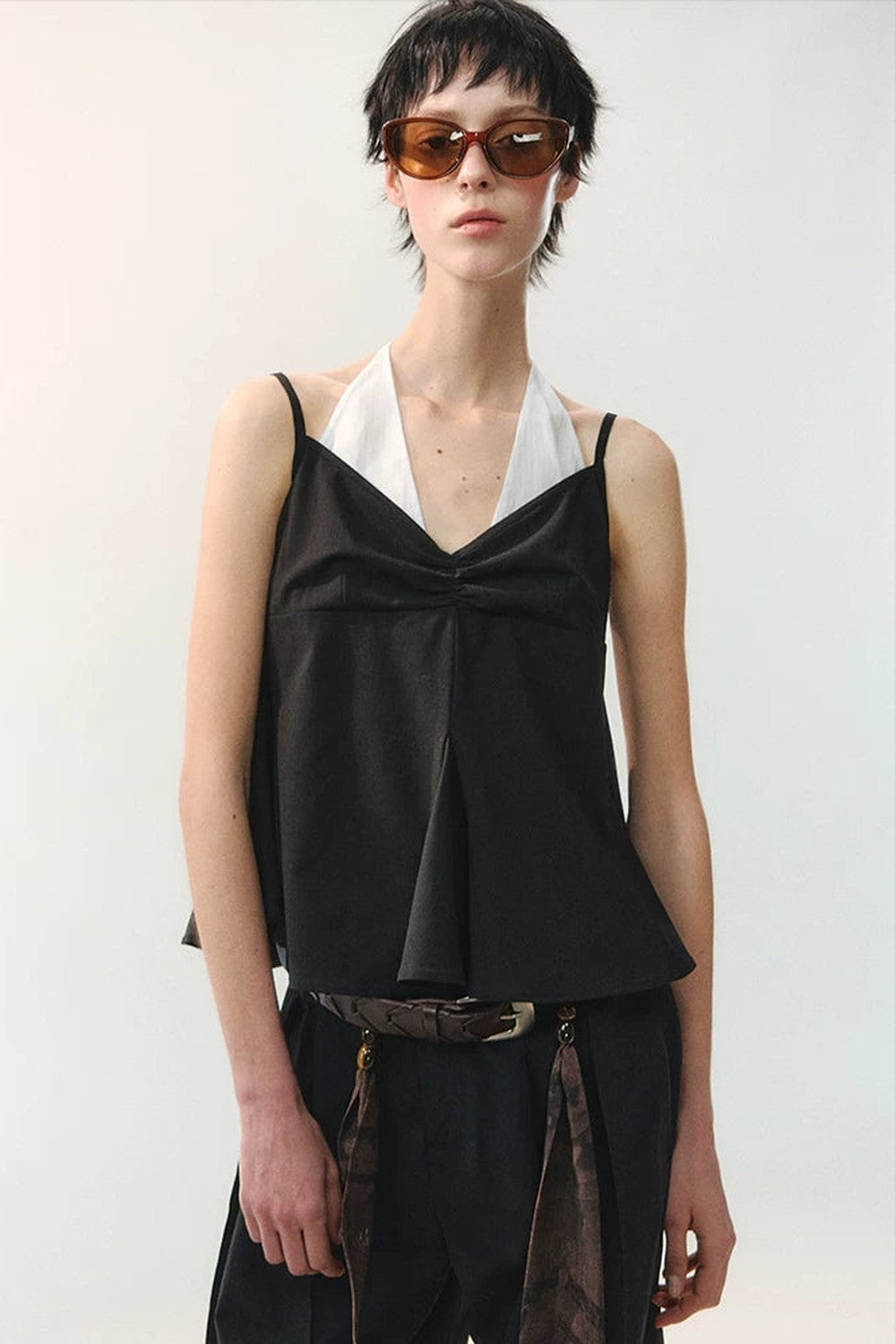Color-Block Faux Layered Camisole Top