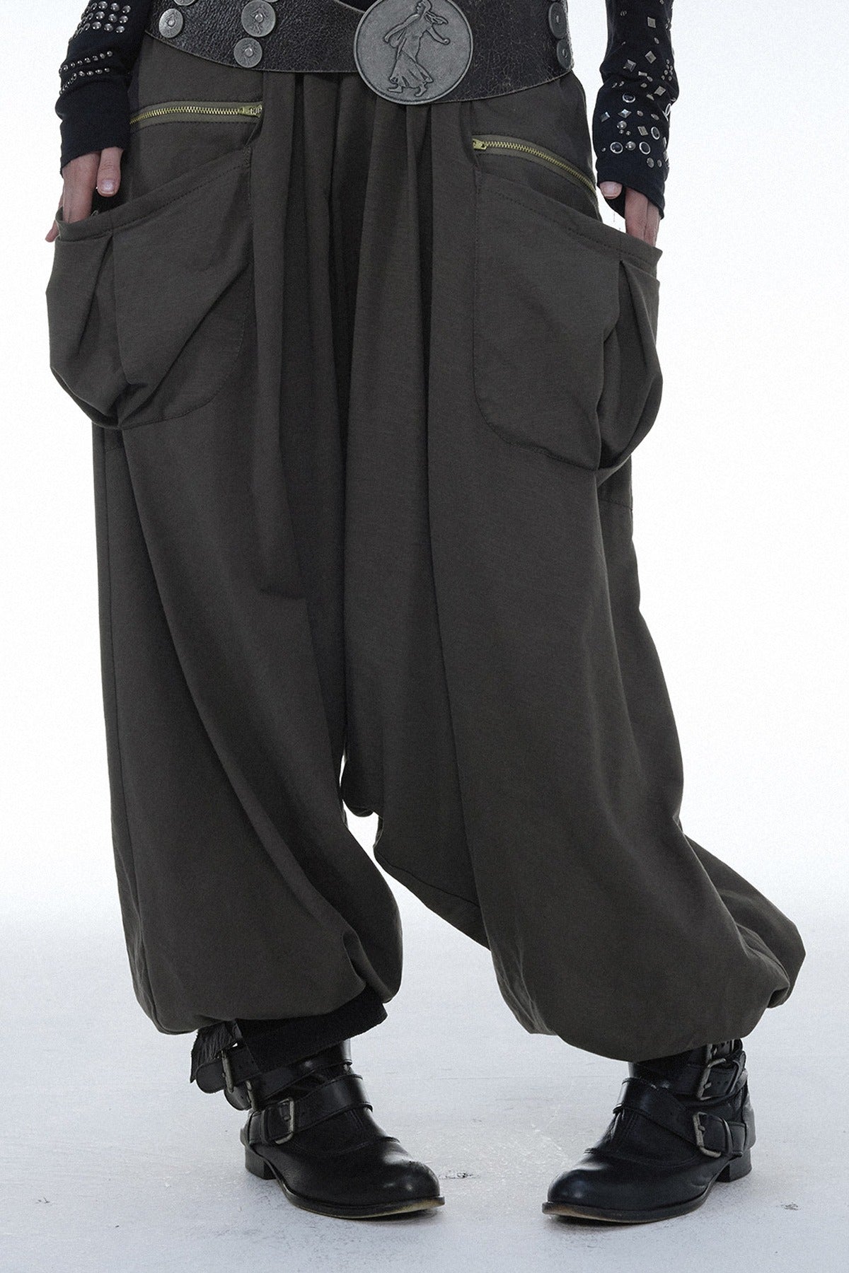 Low-Crotch Harem Cuffed Pants