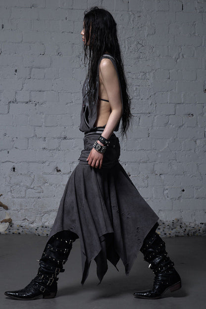 Distressed Punk Sleeveless Dress