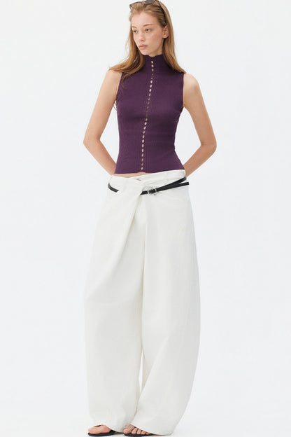 Gilet in maglia a coste in lyocell