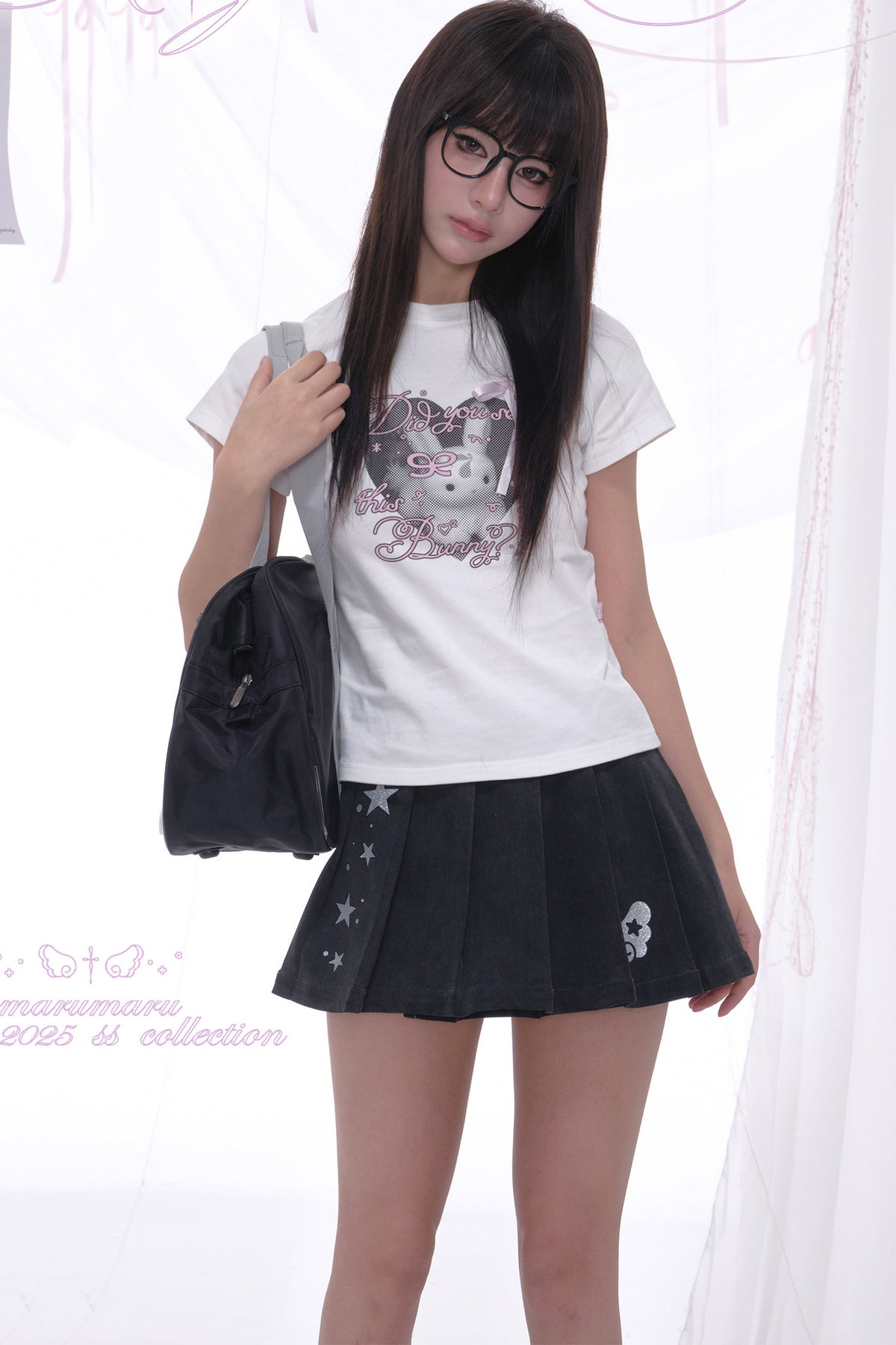 Maru Rabbit Print Short T-Shirt