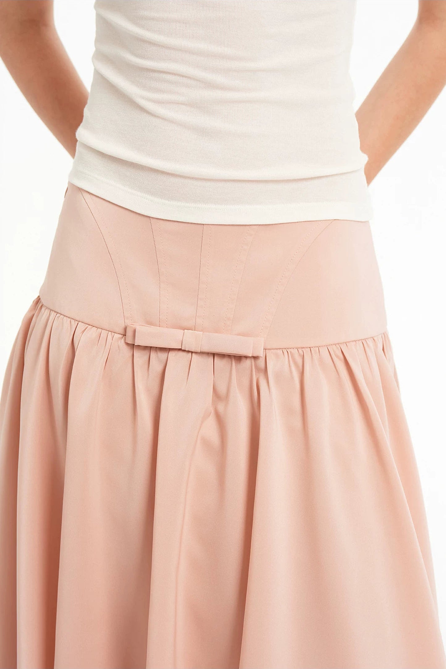 Acetate Fishbone Pleated Skirt