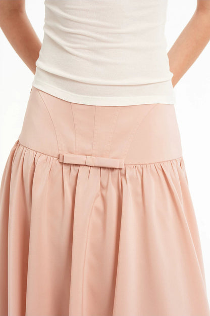 Acetate Fishbone Pleated Skirt