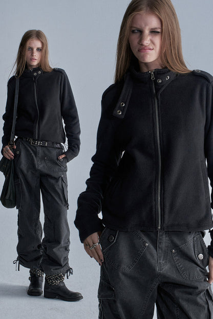 Loose Fleece Zip Jacket