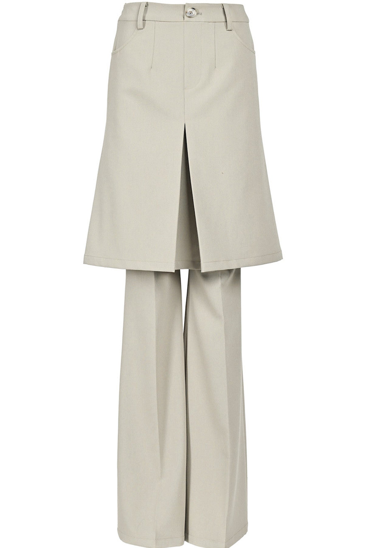 Wide-Leg Suit Slit Skirt Pants