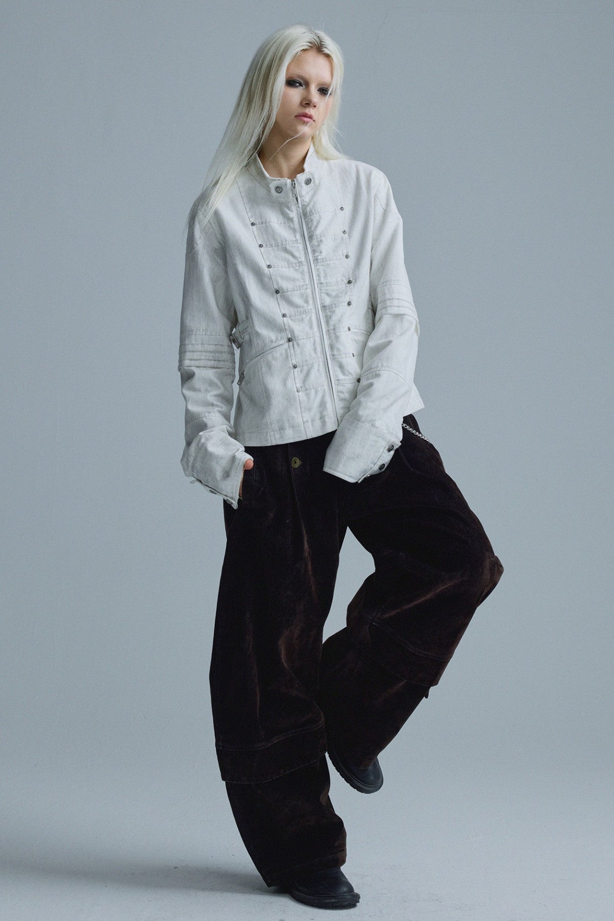 Textured Metal Buckle Jacket