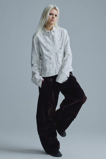 Textured Metal Buckle Jacket