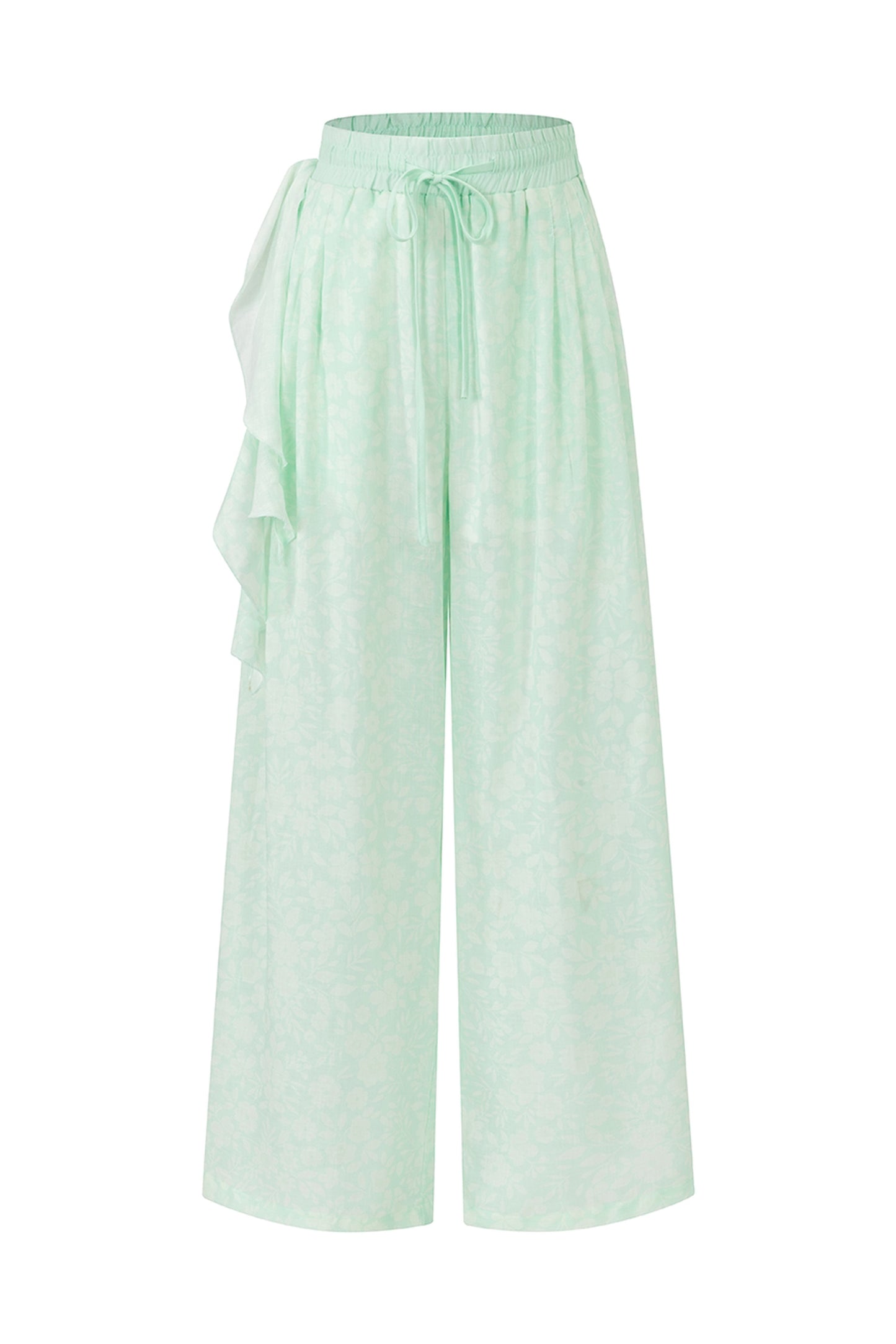 Mint Green Knitted Lace Tube Top, Pants and Skirt Set-Up