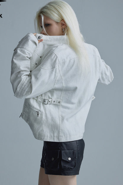 Textured Metal Buckle Jacket