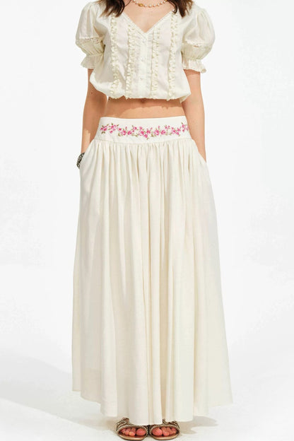 Rose Holiday Ramie Puff Sleeve Set-Up