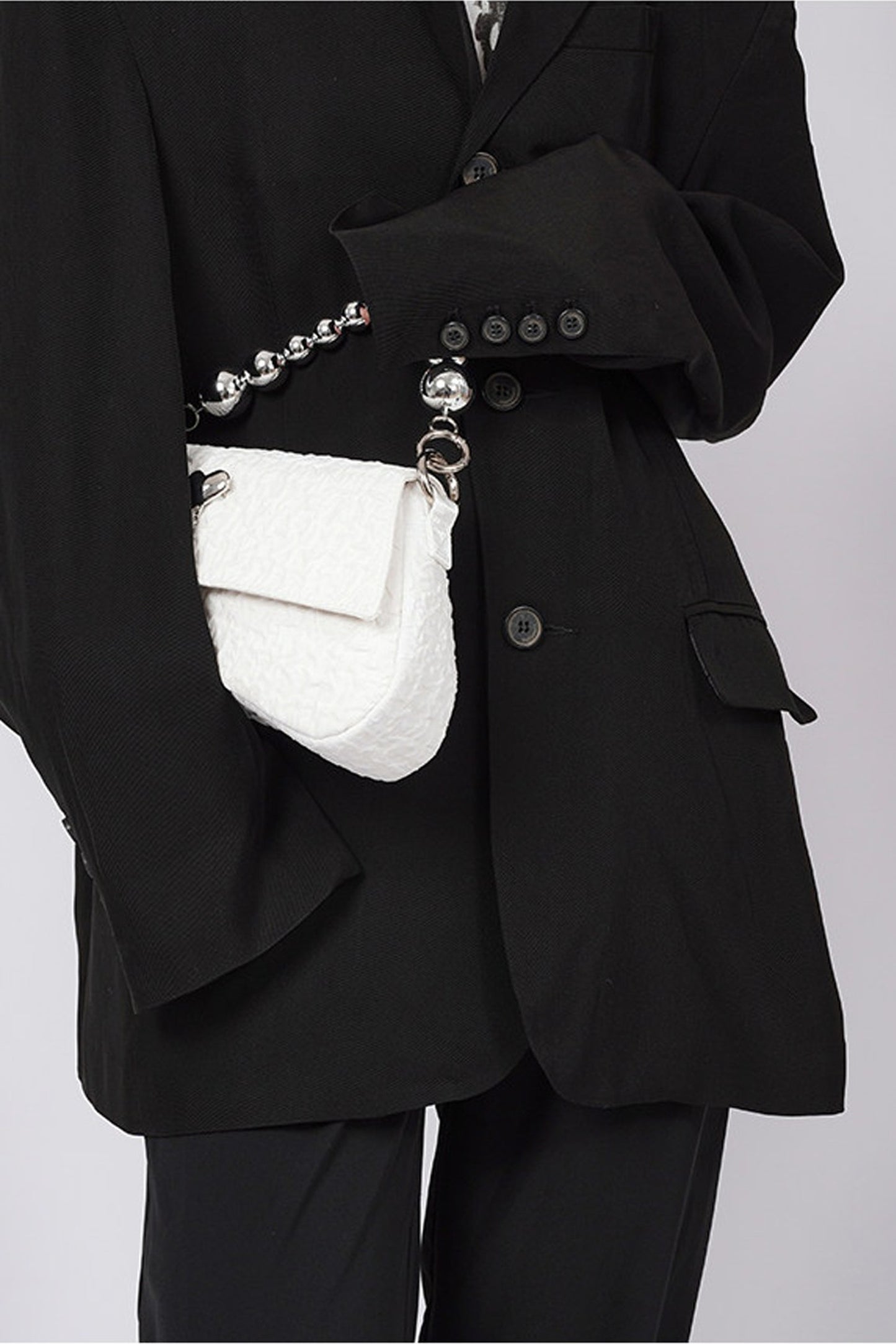 Pearl Pleated Crossbody Bag
