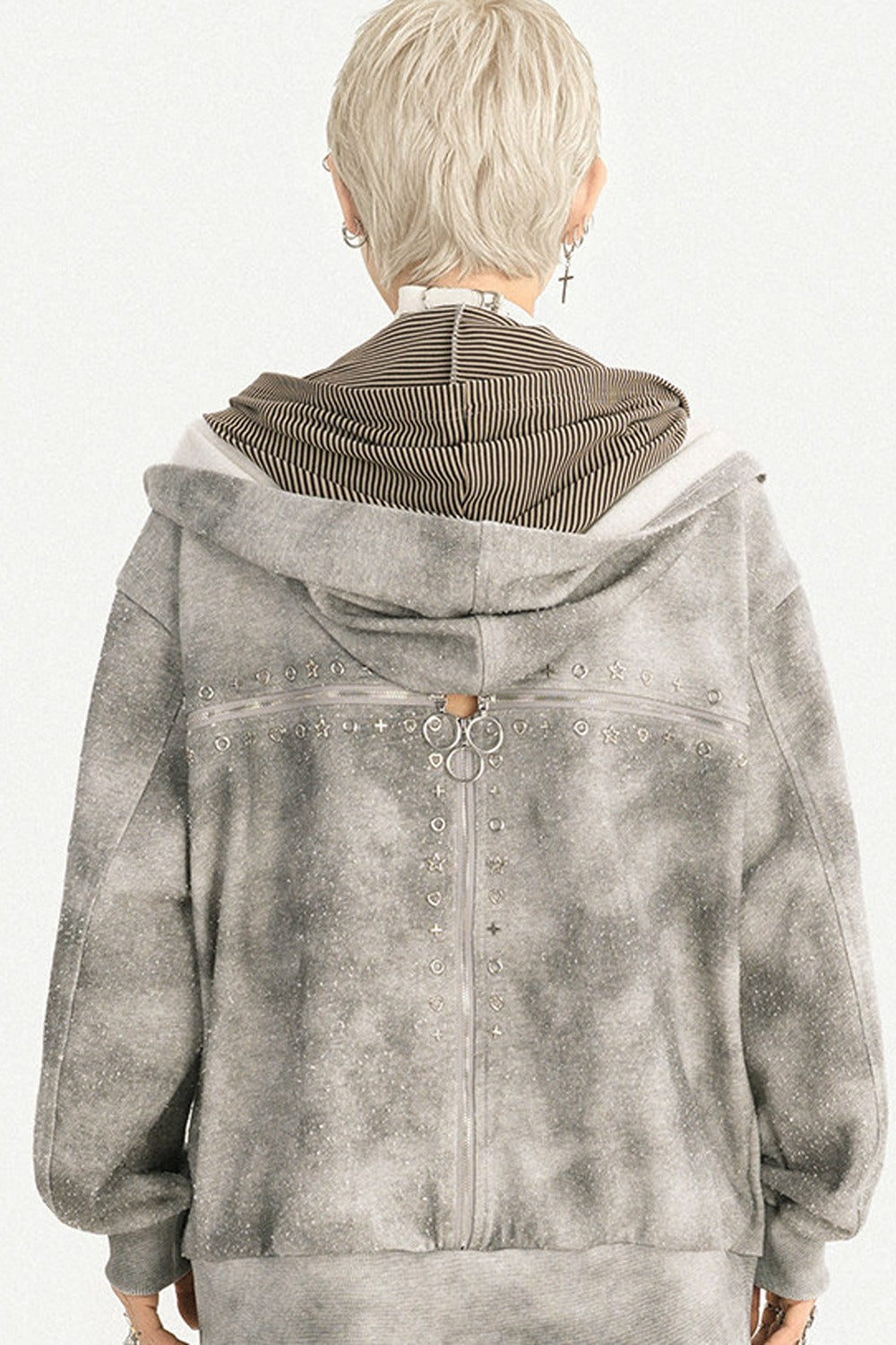 Y2K Layered-Look Hooded Jacket