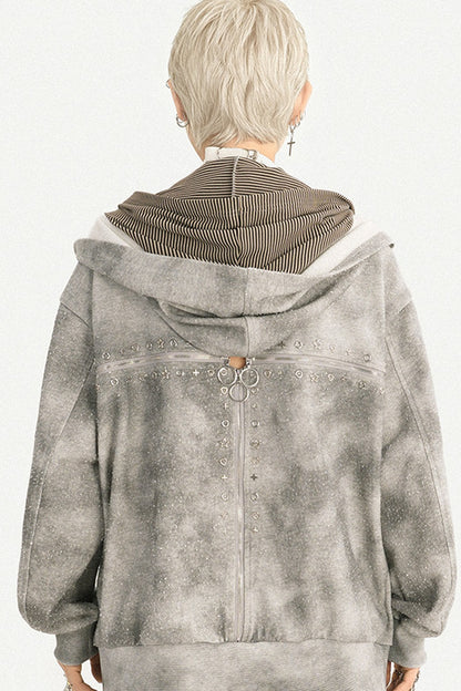 Y2K Layered-Look Hooded Jacket