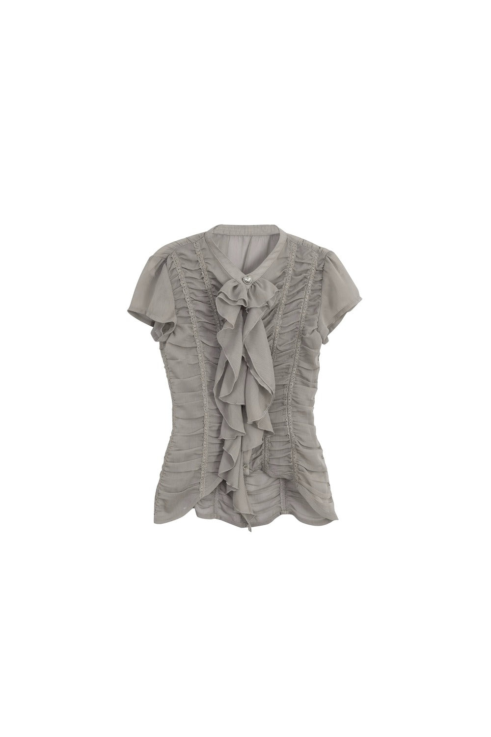 Blusa vittoriana fatta a mano in velo leggero