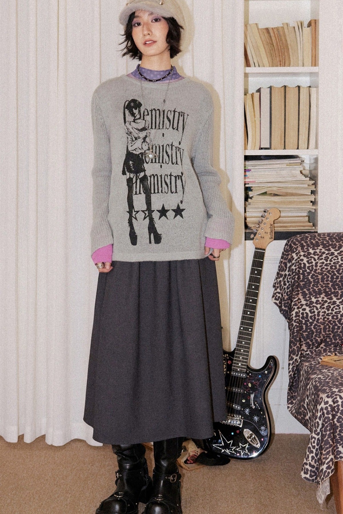 Pullover mit Rundhalsausschnitt aus Wollmischung