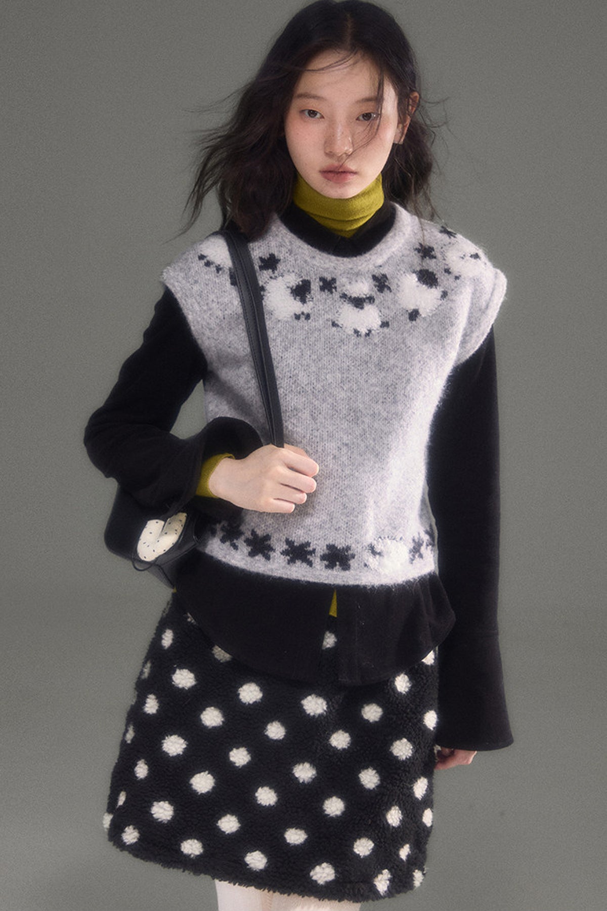 Sheep Jacquard Knitted Sweater Vest