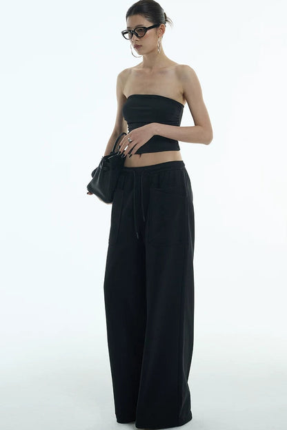 Double-Layer Wide-Leg Sweatpants